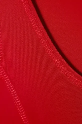 Vestido largo deportivo de corte ajustado y acampanado – Rojo