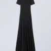 Vestido largo deportivo de pantalones cortos – Negro Vestido largo deportivo de pantalones cortos – Negro