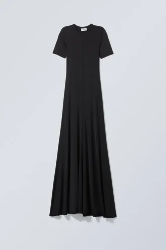 Vestido largo deportivo de pantalones cortos – Negro