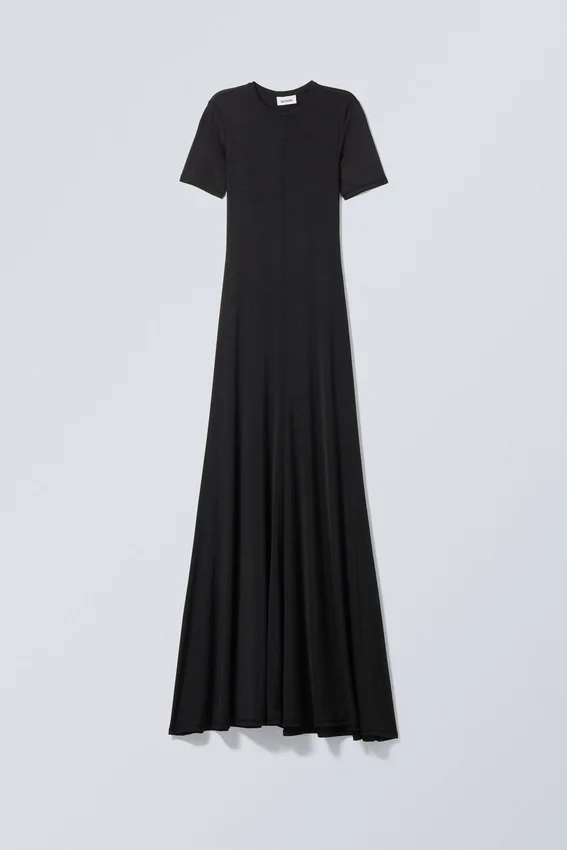 Vestido largo deportivo de pantalones cortos – Negro Vestido largo deportivo de pantalones cortos – Negro