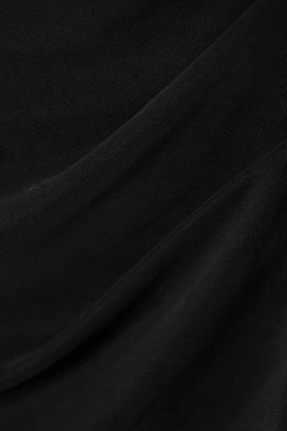 Vestido largo drapeado de cupro – Negro Vestido largo drapeado de cupro – Negro