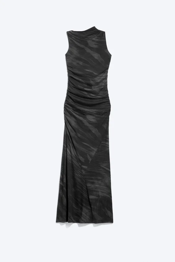 Vestido largo estampado – Negro – Cebra Vestido largo estampado – Negro – Cebra