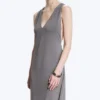 Vestido largo fruncido – Gris empolvado Vestido largo fruncido – Gris empolvado