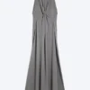 Vestido largo fruncido – Gris empolvado Vestido largo fruncido – Gris empolvado