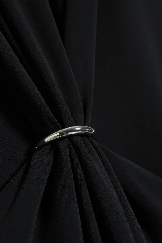 Vestido largo fruncido – Negro Vestido largo fruncido – Negro
