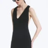 Vestido largo fruncido – Negro Vestido largo fruncido – Negro