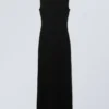 Vestido largo sin mangas con abertura – Negro Vestido largo sin mangas con abertura – Negro