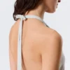 Vestido largo sin mangas con cuello halter – Beige claro Vestido largo sin mangas con cuello halter – Beige claro
