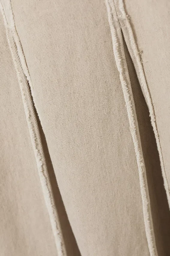 Vestido largo sin mangas con paneles de mezcla de lino – Beige claro Vestido largo sin mangas con paneles de mezcla de lino – Beige claro