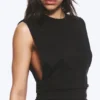 Vestido largo sin mangas con pliegues – Negro Vestido largo sin mangas con pliegues – Negro