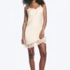 Vestido lencero con ribete de encaje de satén – Beige claro empolvado Vestido lencero con ribete de encaje de satén – Beige claro empolvado