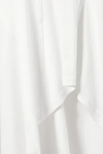 Vestido midi asimétrico de manga larga – Blanco