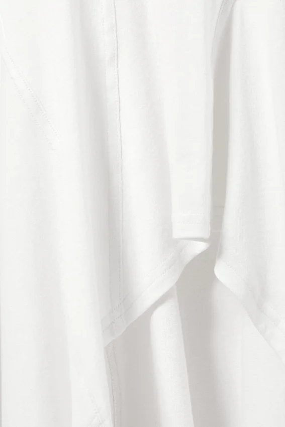 Vestido midi asimétrico de manga larga – Blanco Vestido midi asimétrico de manga larga – Blanco