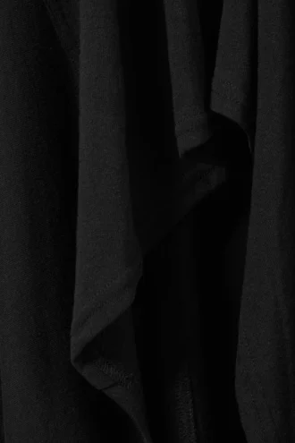 Vestido midi asimétrico de manga larga – Negro