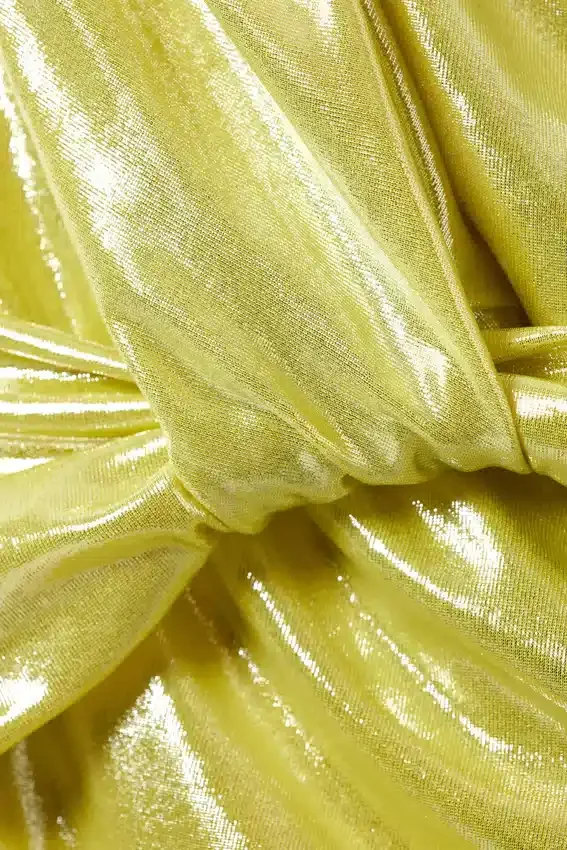 Vestido midi asimétrico drapeado con solapas – Amarillo brillante Vestido midi asimétrico drapeado con solapas – Amarillo brillante