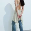 Vestido midi asimétrico sin mangas con cuello vuelto – Light Mole Vestido midi asimétrico sin mangas con cuello vuelto – Light Mole
