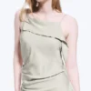 Vestido midi asimétrico sin mangas con cuello vuelto – Light Mole Vestido midi asimétrico sin mangas con cuello vuelto – Light Mole