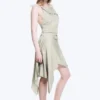 Vestido midi asimétrico sin mangas con cuello vuelto – Light Mole Vestido midi asimétrico sin mangas con cuello vuelto – Light Mole