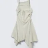 Vestido midi asimétrico sin mangas con cuello vuelto – Light Mole Vestido midi asimétrico sin mangas con cuello vuelto – Light Mole