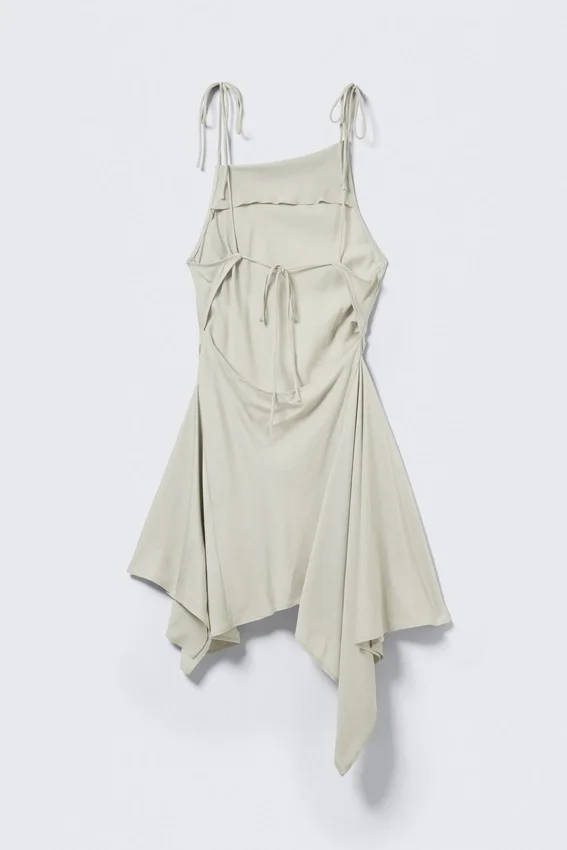 Vestido midi asimétrico sin mangas con cuello vuelto – Light Mole Vestido midi asimétrico sin mangas con cuello vuelto – Light Mole