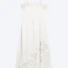 Vestido midi bordado – Blanco