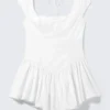 Vestido mini ajustado y acampanado – Blanco Blanco Vestido mini ajustado y acampanado – Blanco Blanco