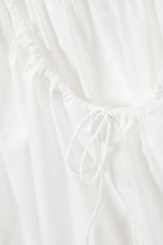 Vestido mini de tirantes de popelín – Blanco Vestido mini de tirantes de popelín – Blanco