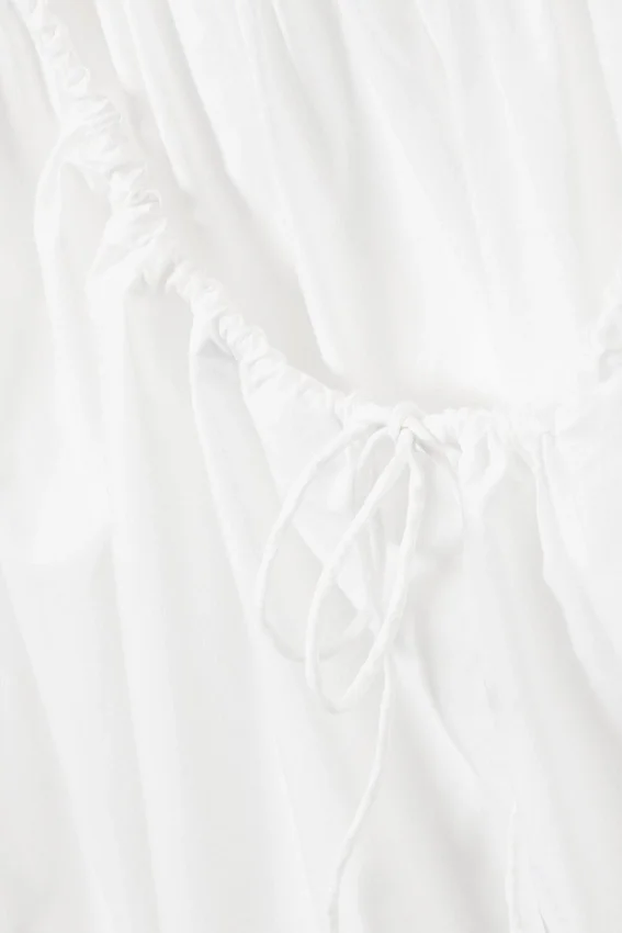 Vestido mini de tirantes de popelín – Blanco Vestido mini de tirantes de popelín – Blanco