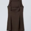 Vestido mini de traje – Marrón oscuro Vestido mini de traje – Marrón oscuro