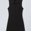 Vestido mini sin mangas con cremallera – Negro Vestido mini sin mangas con cremallera – Negro