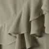 Vestido mini sin mangas con volantes en capas – Verde caqui Vestido mini sin mangas con volantes en capas – Verde caqui