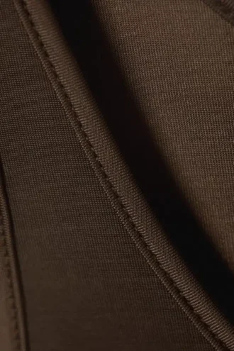 Vestido mini sin mangas de jersey – Marrón oscuro