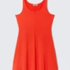 Vestido mini sin mangas de jersey – Rojo brillante