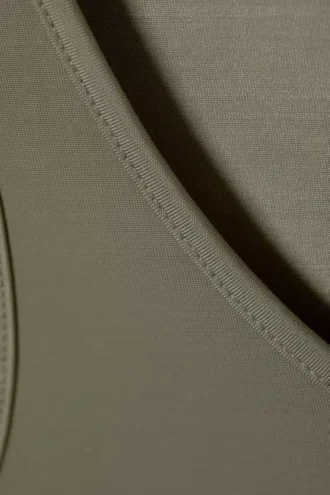 Vestido mini sin mangas de jersey – Verde caqui