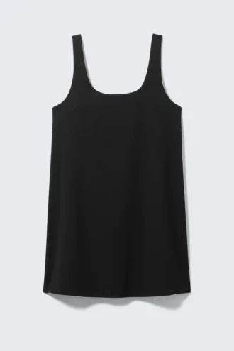 Vestido mini tipo pichi – Negro