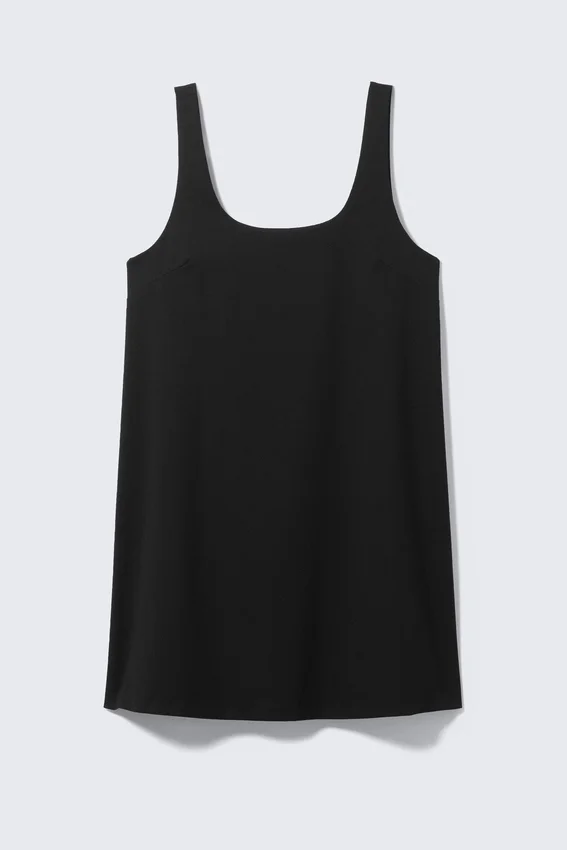 Vestido mini tipo pichi – Negro Vestido mini tipo pichi – Negro
