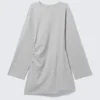 Vestido oversize de manga larga – Gris jaspeado Vestido oversize de manga larga – Gris jaspeado