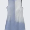 Vestido sin mangas de sarga de algodón utilitario – Azul lavado Vestido sin mangas de sarga de algodón utilitario – Azul lavado