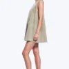 Vestido sin mangas de sarga de algodón – Verde caqui lavado Vestido sin mangas de sarga de algodón – Verde caqui lavado