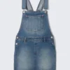 Vestido tipo peto de denim – Azul atardecer – Azul medio
