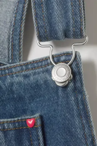Vestido tipo peto de denim – Azul atardecer – Azul medio