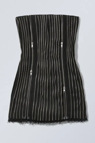 Vestido tubo con cremallera – Negro