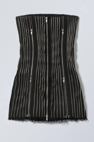 Vestido tubo con cremallera – Negro