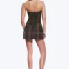 Vestido tubo mini de traje – A cuadros marrón oscuro