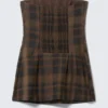Vestido tubo mini de traje – A cuadros marrón oscuro