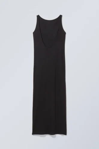 Vestido Yael con espalda abierta – Negro